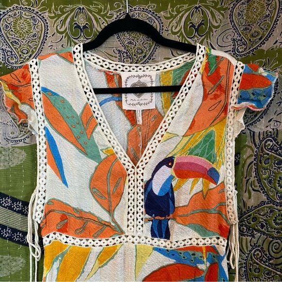 NWT Z & L Europe Toucan Tassel Mini Dress Size Medium - Picture 4 of 16